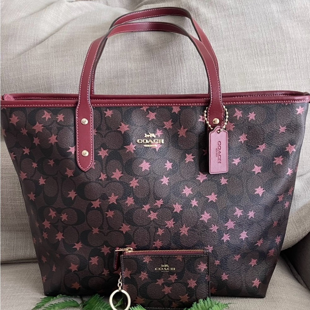 Coach City Tote Disco Star & Disco Star ID Holder